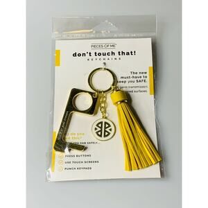 Pieces of Me Don't Touch That! Keychain with Yellow Tassel